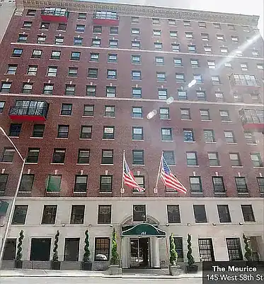 Exterior view of The Meurice hotel at 145 West 58th St in New York City.